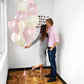 TONIFUL 30Pcs 18 Inch Pastel Pink Cream White Heart Balloons Valentines Day Heart Shape Foil Mylar Balloons Decoration for Valen