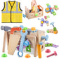 Aliex Wooden Kids Tool Set, 30pcs Toy Tools for Toddlers with Vest, Tool Kit Toddler Montessori Stem Learning Educational Toys f