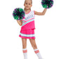 Hanerreal Cheerleader Costume For Girls, Cheer Uniform Dress Up Outfit With Accessories (Pink, Medium(4-5 T))