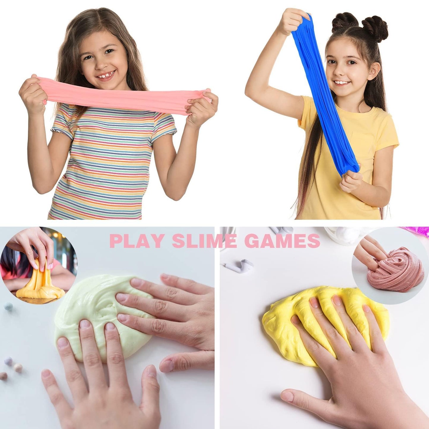WUJYLY Slime Kit - 54 Pack Mini Butter Slime, Non-Sticky, Soft, Multicolored, DIY Putty Toy for Kids, Perfect Birthday Gift