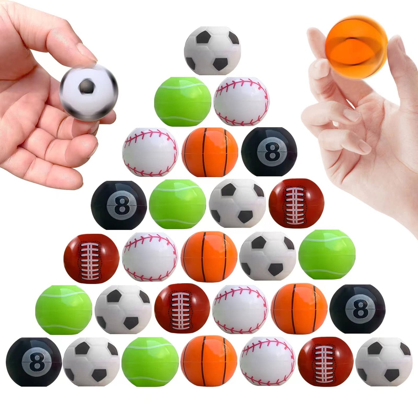 32 Pcs Mini Fidget Spinners Sports Balls Toys For Kids, Goodie Bag Stuffers Treasure Box Toys For Classroom Prizes, Soccer Balls