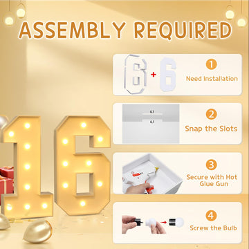 Imprsv 3Ft 16Th Birthday Decorations Numbers: 16Th Birthday Party Anniversary Decorations Large Light Up Numbers 16 For Girls Bo
