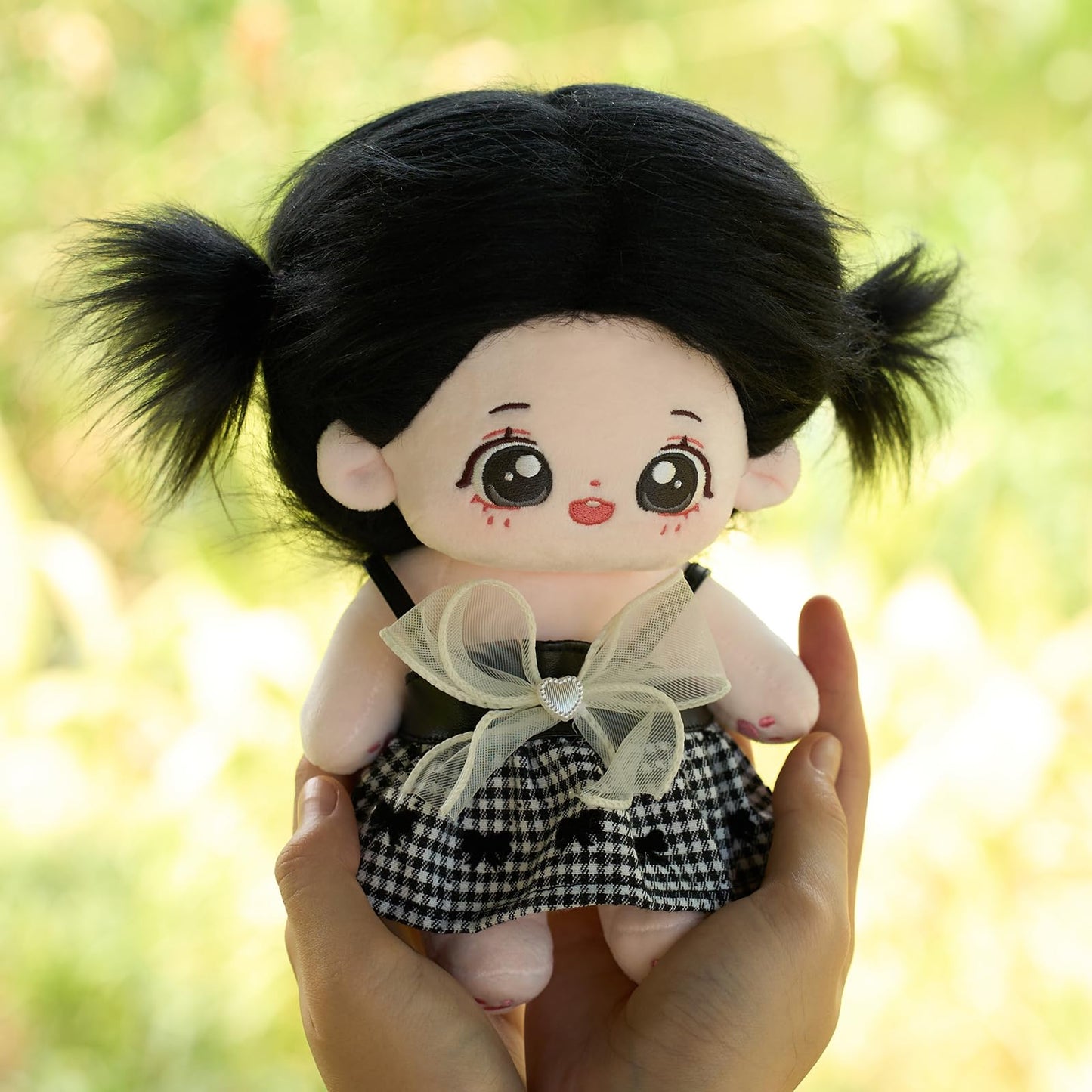 CALEMBOU Plush Doll, 20cm Cotton Doll with Skeleton, Cute Anime Plushies Soft Stuffed Dress Up Doll, Kawaii Plush Toys Rag Dolls
