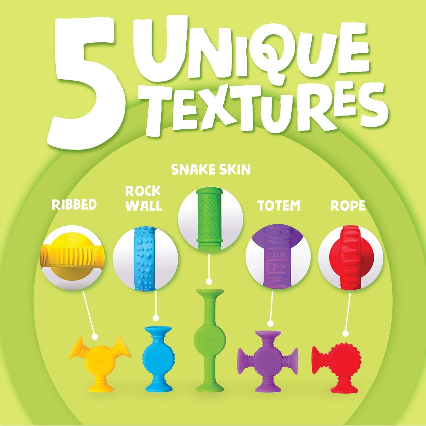 Bunmo Easter Basket Stuffers - Suction Bath Toys - Connect, Build, Create - Bath Toy - Easter Basket Essentials - Stimulating Sensory Toy - Non-Mouthable Toy 3+ - Textured 10 Pack
