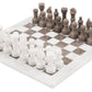 Radicaln Marble Chess Set 15 Inches White And Grey Oceanic Handmade Chess Sets For Adults -1 Chess Board & 32 Chess Pieces - Board Chess Game 2 Player