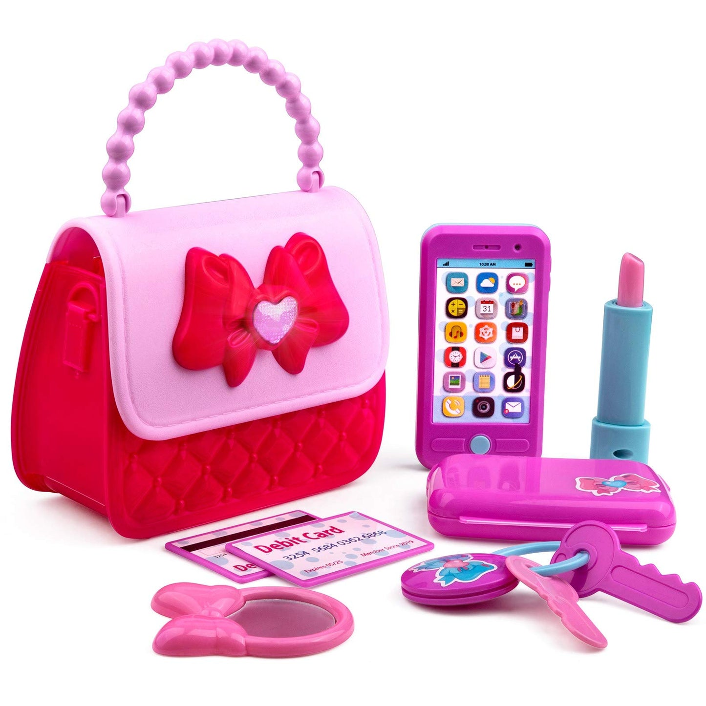 Playkidz Princess My First Purse Set - 8 Pieces Kids Play Purse And Accessories, Pretend Play Toy Set With Cool Girl Accessories