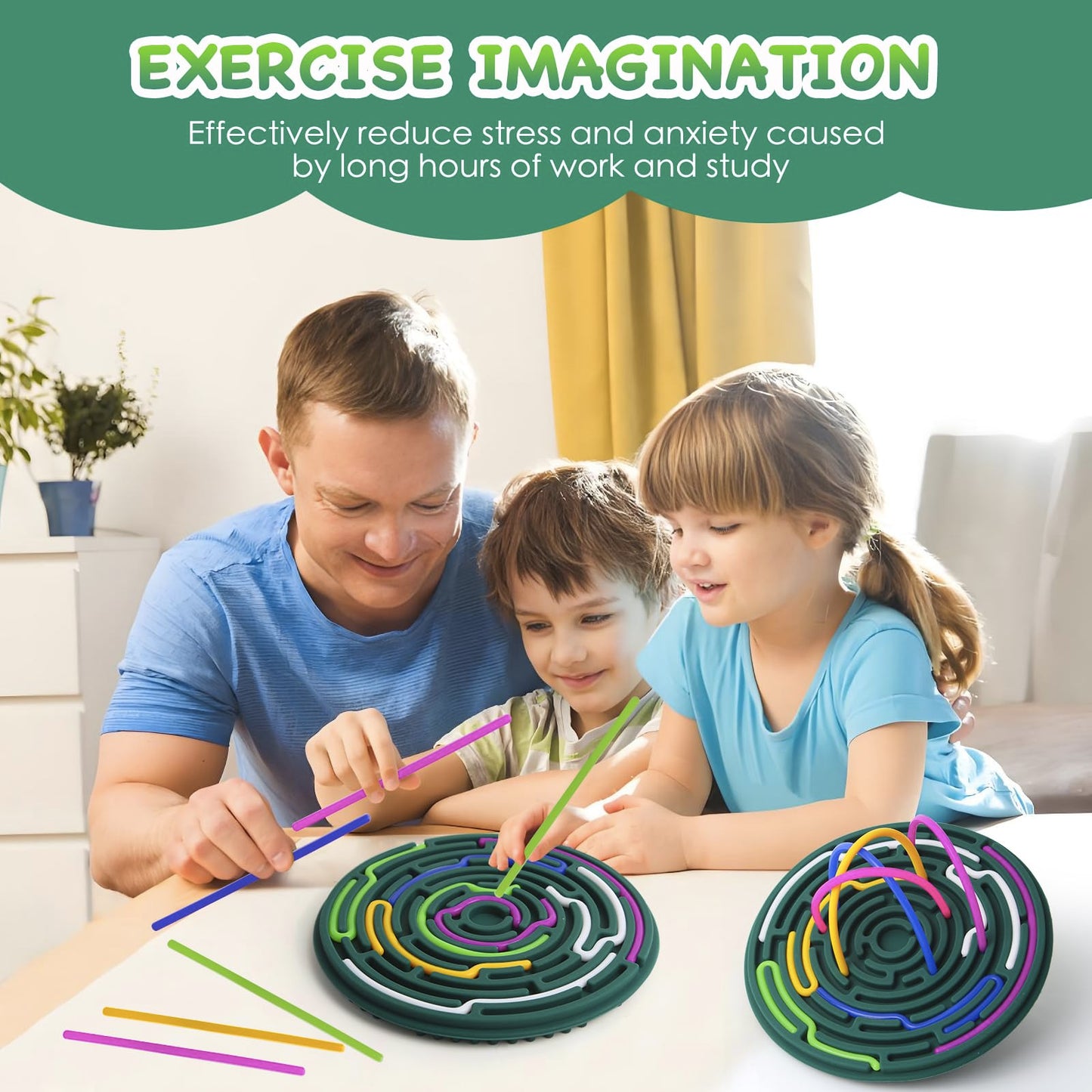 Push Peel Sensory Activity Board ,Labyrinthine Silicone Fidget Toy For Stress Anxiety Autistic Adhd, Calm Down Travel Toys For K