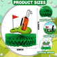 Teling 12 Pieces Golf Party Decorations Golf Honeycomb Centerpieces Golf Party Centerpieces for Tables Golf Cake Topper Golf Par