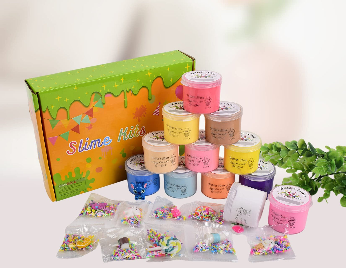 12 Pack Butter Slime Kit For Girls Boys, With Blue Slime, Ice Cream, Peach Slime Ect.Scented Slime Party Favors For Kids, Soft & Non-Sticky, Putty Slime Stress Relief Toys For Kids Girls Boys
