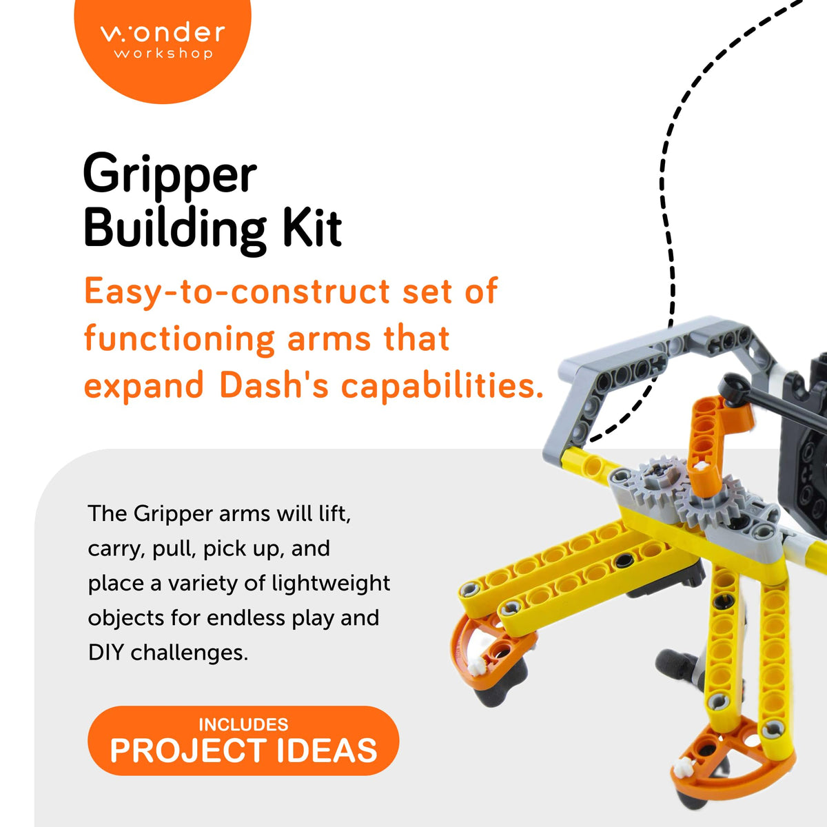 Mod Gripper Wonder Workshop Gripper Kit for Dash Robot - STEM App, Multicolor, Mod ...
