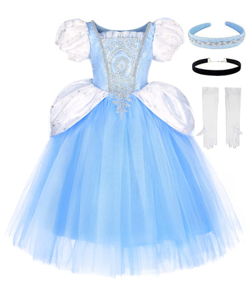 Axaxa Cinderella Costume For Girls Cinderella Dress Princess Dresses For Girls Halloween Party Cosplay With Accessories
