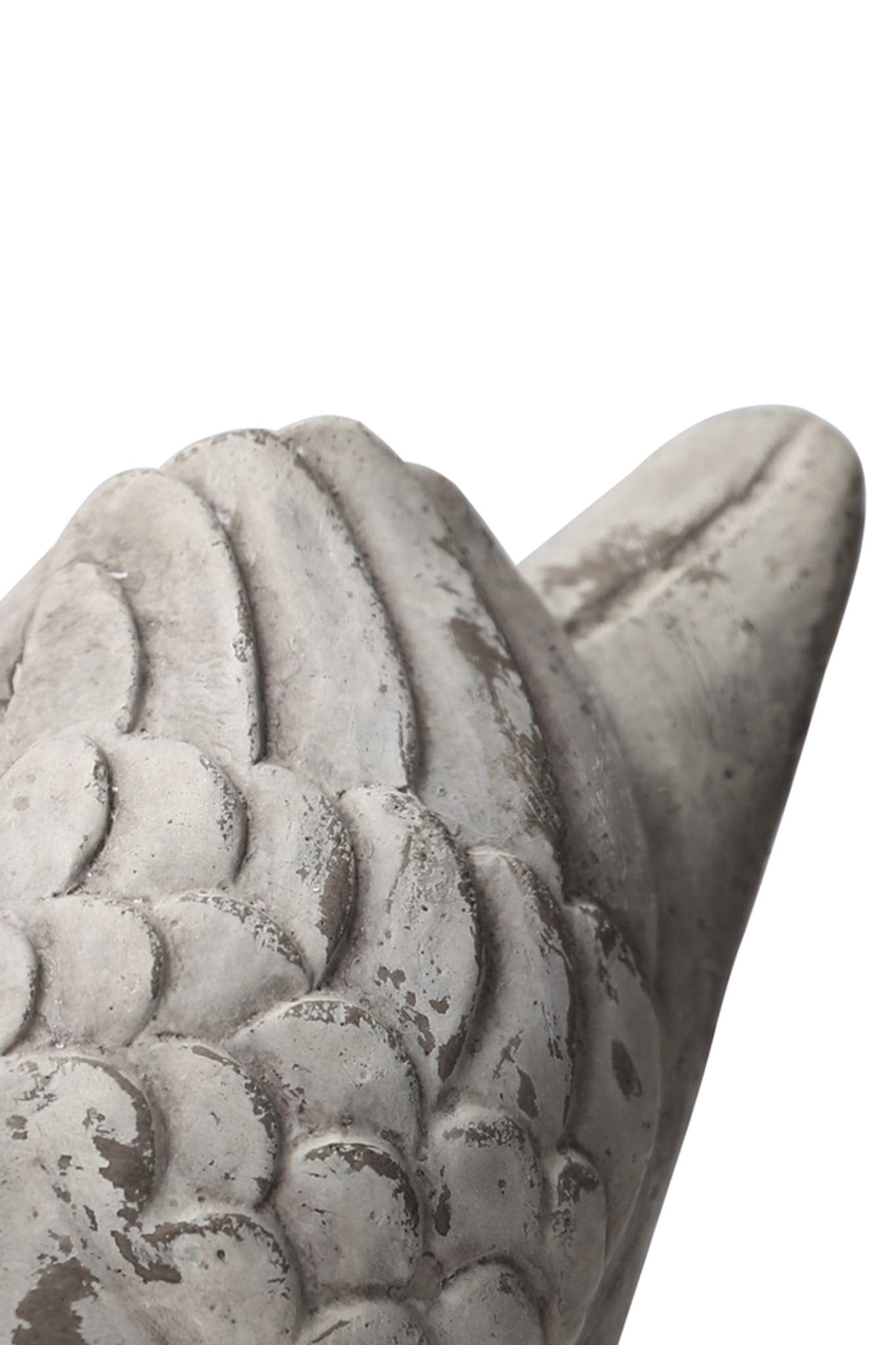 Benjara Cement Bird Figurine In Upright Position With Hollow Base, Gray