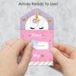 Big Dot Of Happiness Rainbow Unicorn - Magical Unicorn Cards For Kids - Happy Valentines Day Pull Tabs - Set Of 12