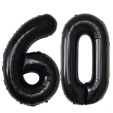 Black 60 Number Balloons Giant Jumbo Foil Mylar Helium Balloons Party Decoration Supplies Balloons Great For Women Men 60Th Birt