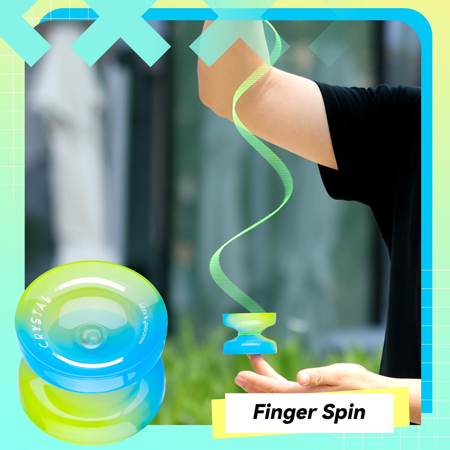 Yoyo K2 Crystal - Professional Responsive Yoyo For Kids Beginners, Dual Purpose Yo-Yo For Advanced + Extra Unresponsive Yo Yo Be
