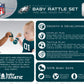 Babyfanatic Wood Rattle 2 Pack - Nfl Philadelphia Eagles - Officially Licensed Baby Toy Set