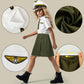 G.C Girls Pilot Costume Kids Dress Up Outfits Toddler Sunglasses Hat Accessories Halloween Cosplay Role Play Party Gifts