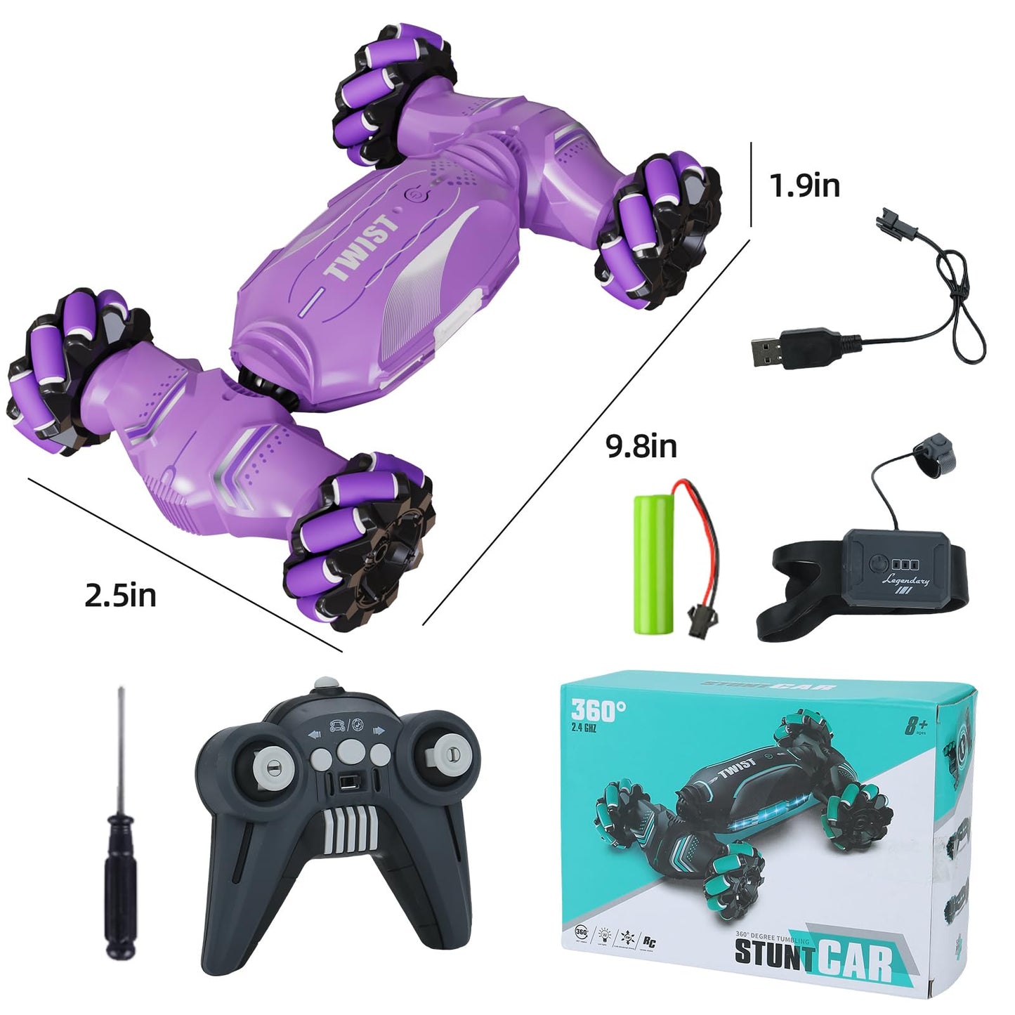 Gesture Sensing RC Stunt Car Toys for 6-12 Year Boys Girls - Ideas Birthday Gifts for Kids, Drift Hand Controlled Remote Control