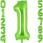 Green Number 1 Balloon 40 Inch, Big Large Foil Helium Number Balloons, Jumbo Giant Mylar Number 1 Balloons For 1 First Birthday