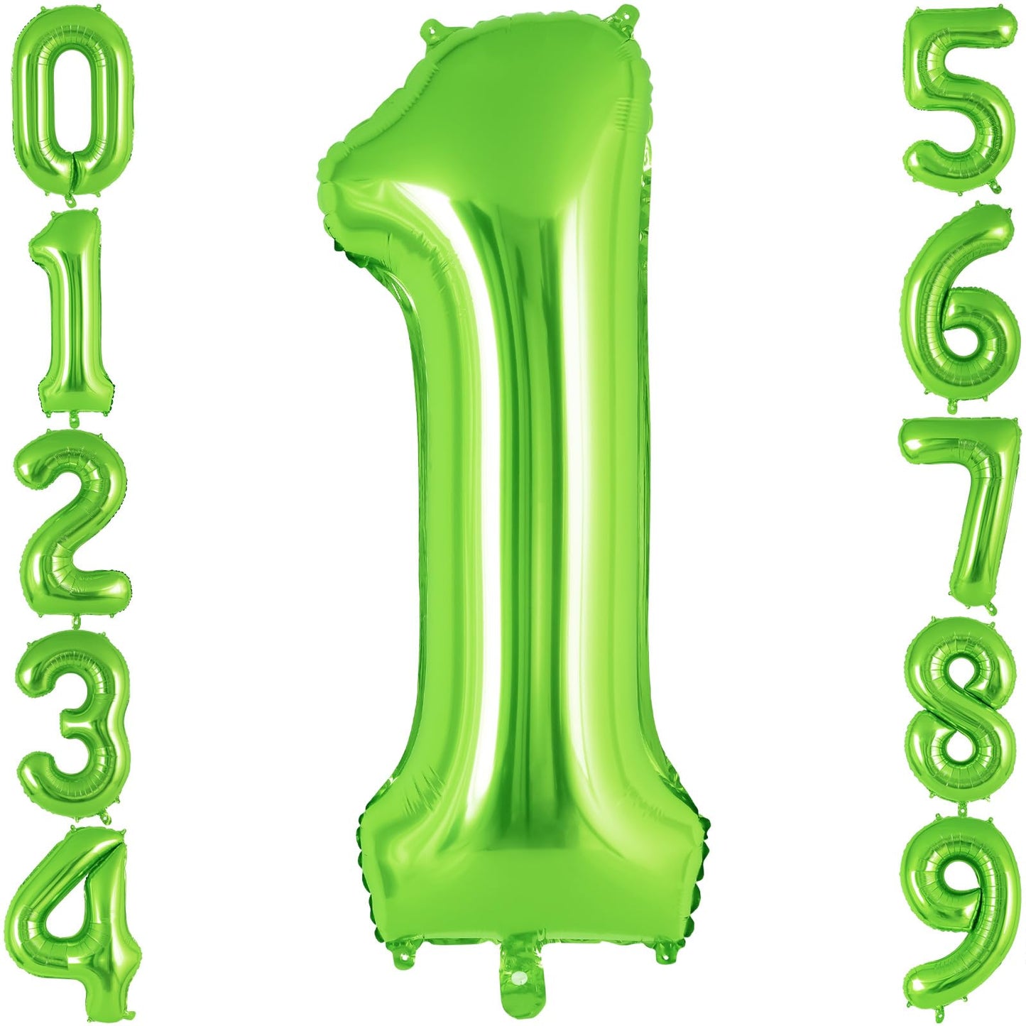 Green Number 1 Balloon 40 Inch, Big Large Foil Helium Number Balloons, Jumbo Giant Mylar Number 1 Balloons For 1 First Birthday