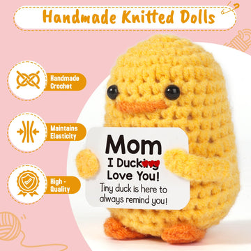 Mbl Funny Birthday Gifts For Mom - I Duck Love You Mom, Handmade Crochet Cute Small Duck Unique Presents For Mama Bonus Step Mom