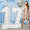 imprsv Marquee Numbers 4ft Light Up Number 17 Birthday Decorations - Age 17 Foam Party Decor for Boys and Girls