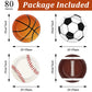 ZOIIWA 80Pcs Sports Themed Birthday Party Supplies All Star Plates Baseball Football Soccer Basketball Dinnerware Plates Superst