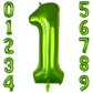Paticool 40 Inch Green Number Balloon 1, Large Number Foil Balloons Mylar For Girl Boy Birthday Party Celebration Decorations Su