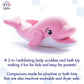 Soapsox Kids Exfoliating Bath Scrub (Ava The Pink Dolphin) - Soft Animal Toy Wash Cloth Sponge With Soap Pocket Insert - Fun Loo