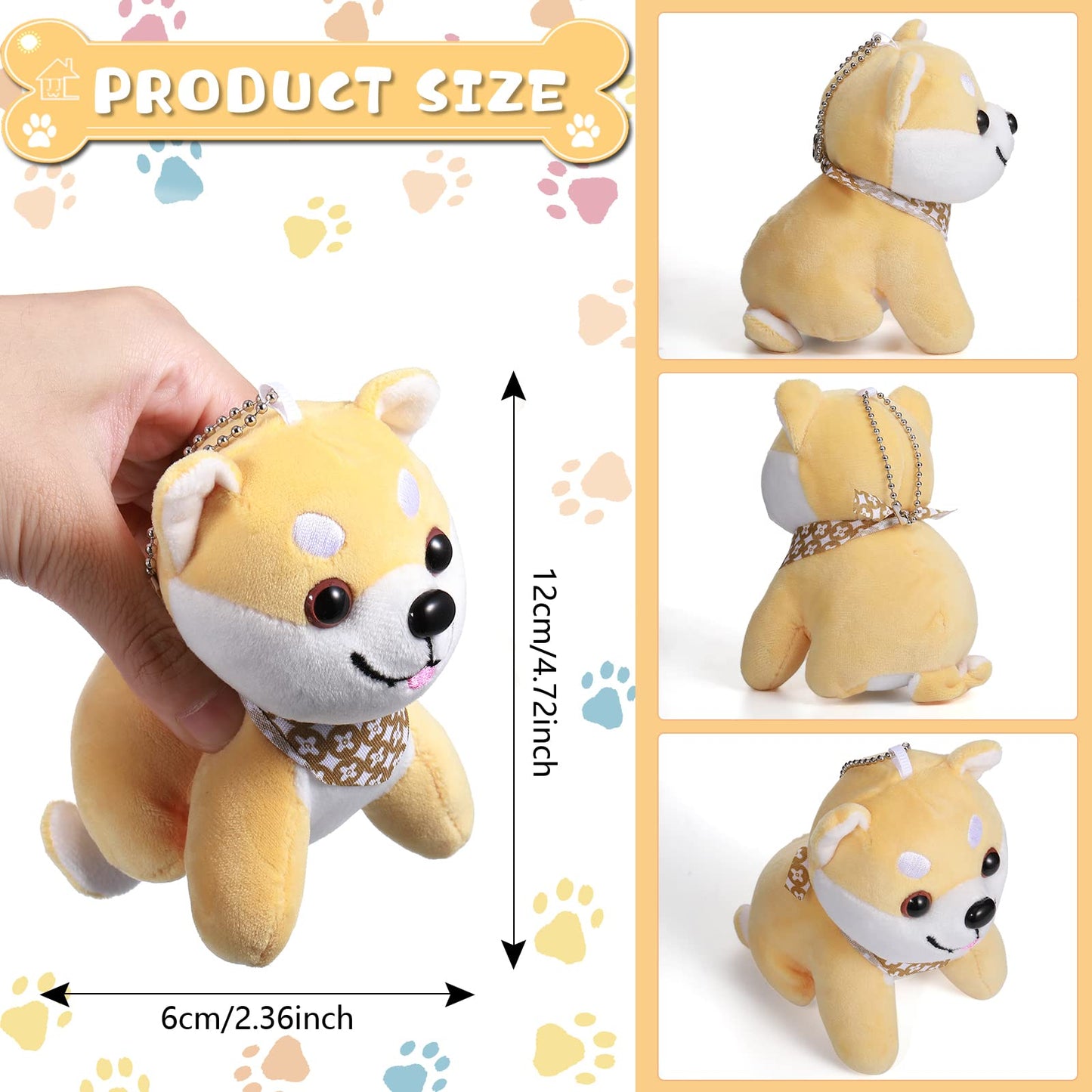 Aoriher 9 Pcs Mini Plush Dog Bulk 4.7 Inch Puppy Stuffed Animals Small Stuffed Dogs Cute Assorted Soft Puppy Toys For Birthday V