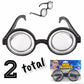 Rhode Island Novelty Round Bubbles Goggles - Black Plastic Bug Eyes Specs for Costume