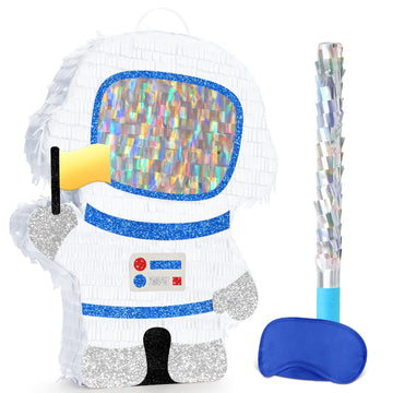 WERNNSAI Astronaut Piata - Space Party Decorations Space Piata Bundle with Blindfold and Bat Boy Birthday Decorations for Kids F