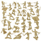 BMC Toys Classic Marx 32pc WW2 Soldier Figures - Tan Plastic Army Men, 2.1 Inch, Made in USA, Model BMC-48589