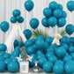 Jobkoo Peacock Blue Balloons 12 Inch, 100 Pack Turquoise Blue Balloon Teal Blue Latex Balloons Matte Dark Teal Aqua Blue Helium