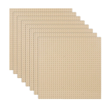 Lvhero Classic Baseplates Building Plates For Building Bricks 100% Compatible With All Major Brands-Baseplate, 10In X 10In, Pack Of 8 (Sand)