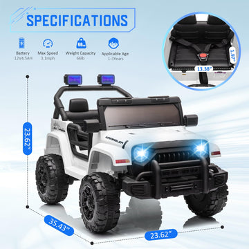 Bopilon Kids Ride On Jeep Car For Kids, 12V Electric Car For Toddlers With Remote Control Boys Girls Toddler Car Ride On Toys, U