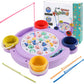 Pakoo Magnetic Fishing Game Toys, Rotating Board Game With Music Including 21 Fishes, 4 Random Color Fishing Poles And 4 Small Fish Buckets, Party Game Toys For Kids Age 4 5 6 7 8 And Up