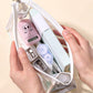 Wolpin Large Capacity Pencil Bag, Transparent Pencil Pouch With Zipper Closure Portable Makeup Pouch, Case Cute Stationery Bag F