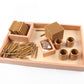 Adena Montessori Golden Math Bead Set - Educational Metal Learning Toys for Kids - Brown
