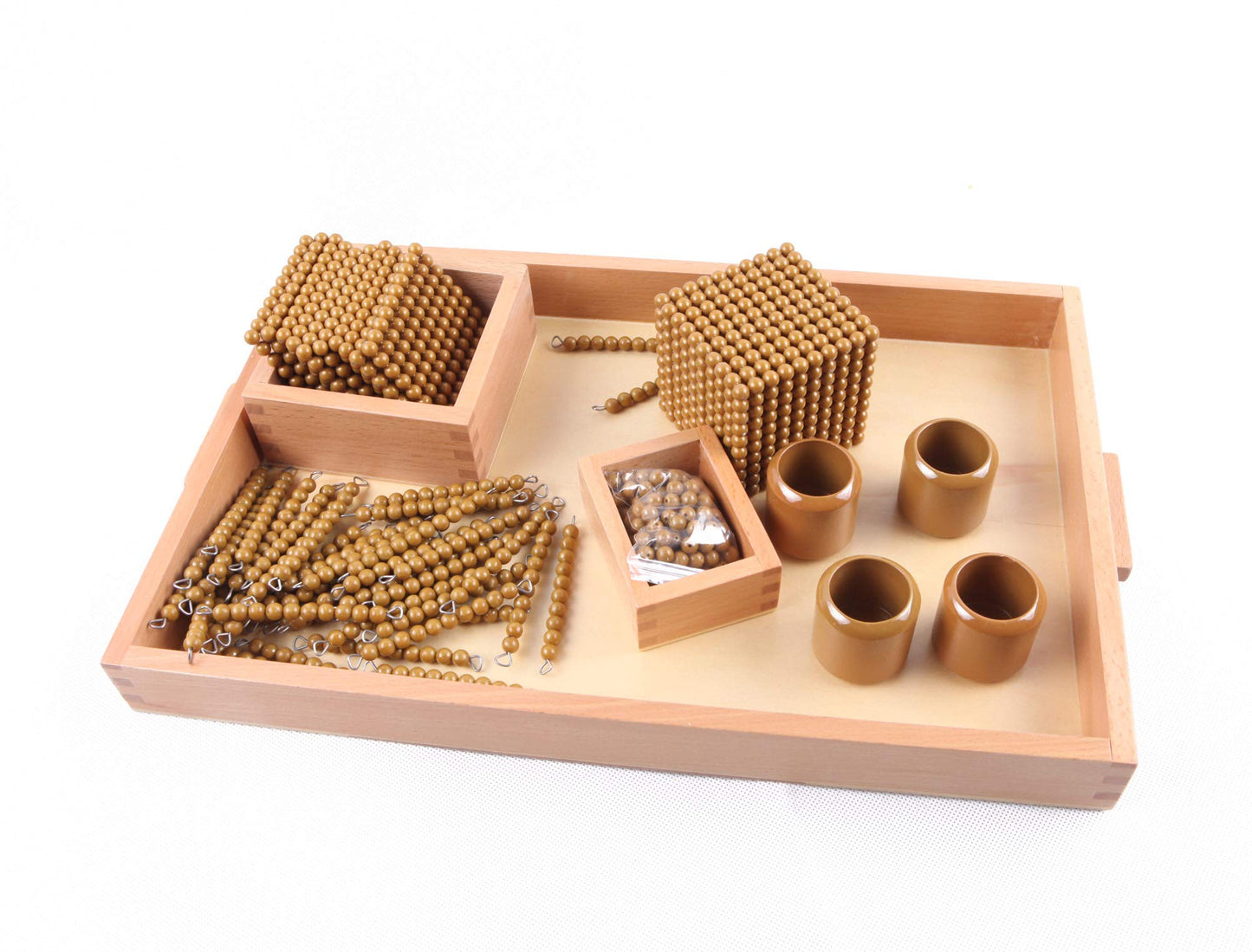 Adena Montessori Golden Math Bead Set - Educational Metal Learning Toys for Kids - Brown