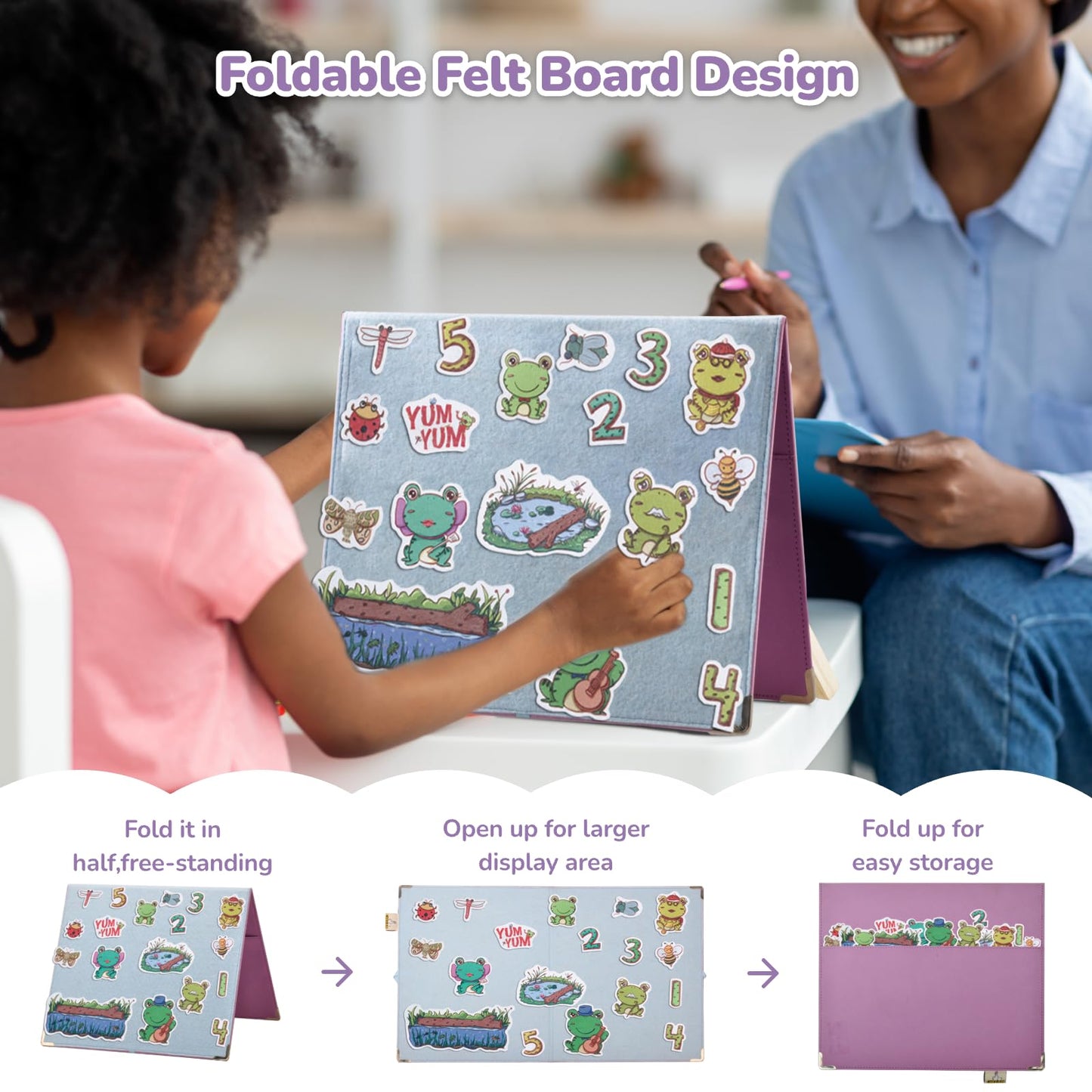 Chefan Felt Flannel Board Stories For Toddler, Five Little Monkeys Jumping On The Bed, Preschool Felt Activities, Flannel Graphi