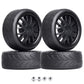 GoHobby 4PCS 1/10 RC On-Road Tires & Wheels 12mm Hex Preglued for Tamiya HSP HPI RC Racing Car