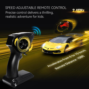 AEROQUEST Lamborghini Remote Control Car, Officially Licensed 1:14 Lambo RC Car for Boys Girls Birthday Gift, Yellow Toys for 3