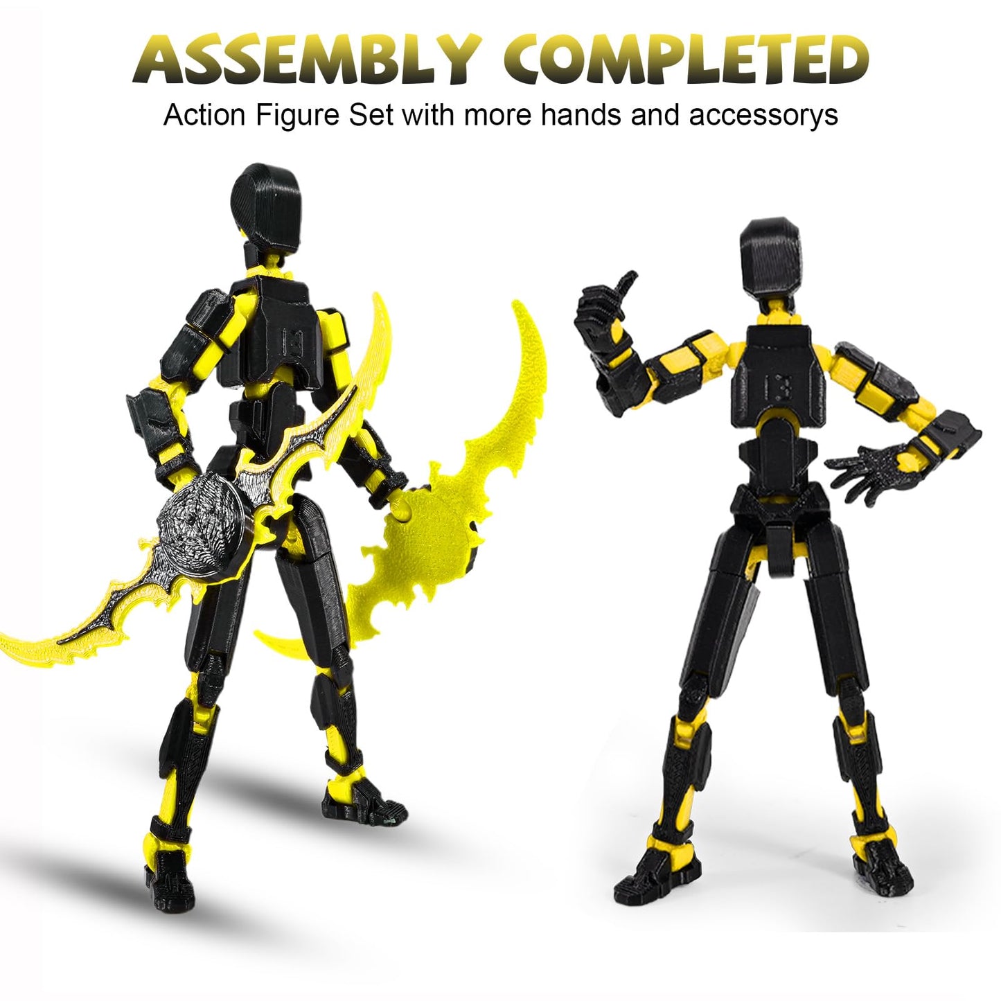 Memogizz T13 Action Figure Set, Pre-Filled Easter Egg With 3D Printed Toy, Easter Basket Stuffers For Adults, 1Pack, Blackgold