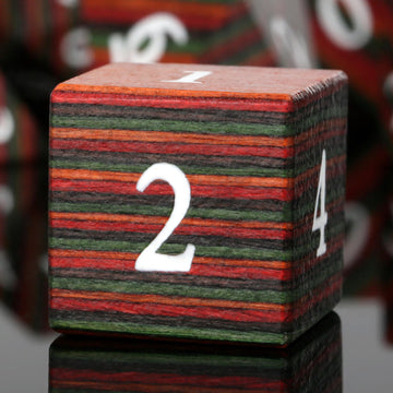 Wooden D&D Dice, DNDND Technical Wood DND Die Set with Gift Case for Dungeons and Dragon Tabletop Games (Technical Wood)