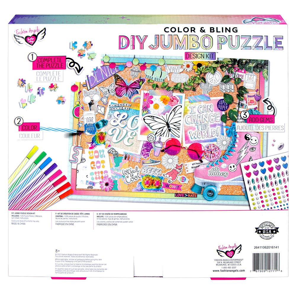 Fashion Angels Color & Bling Jumbo 1000 Piece Jigsaw Puzzle Design Kit