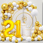 Pigetale 40 Inch 21 Number Balloons Gold Big Giant Jumbo Helium Number Digital 21 Foil Mylar Balloon For 12Th 21St Boys Girls Bi