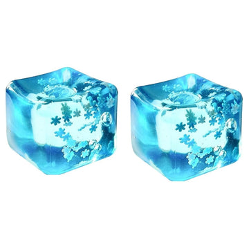 Ice Cube Squishy Toy, Transparent Blue Silicone Cube Hand Squeeze Toy (Pack Of 2)