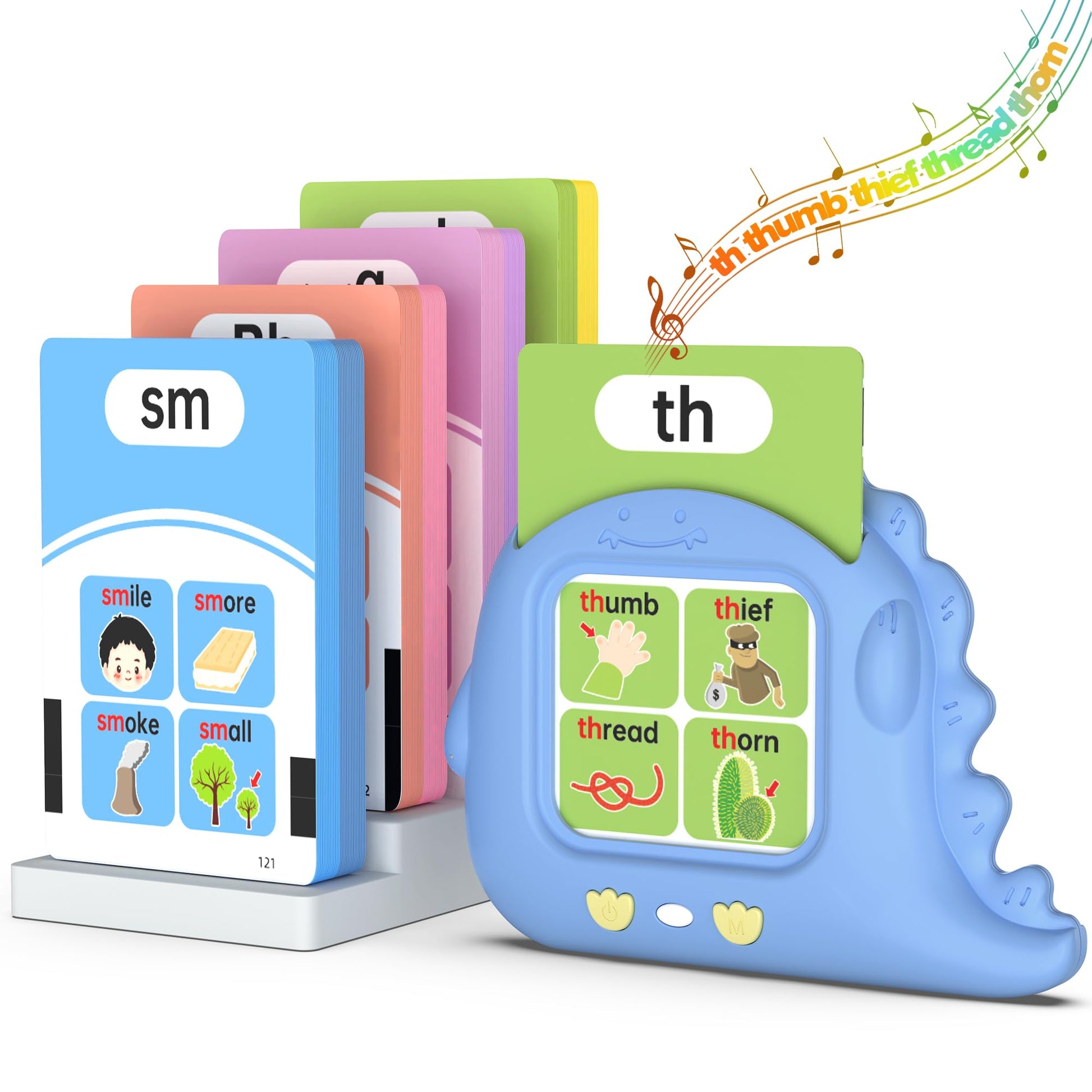 Phonics Talking Flash Cards For Toddlers 2-8, Digraphs Cvc Blends Long Vowel Sounds Spelling Reading, Autism Toys, Montessori To