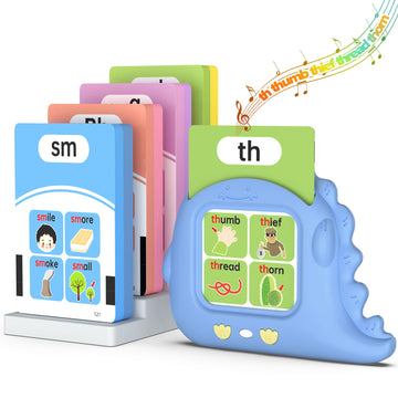 Phonics Talking Flash Cards For Toddlers 2-8, Digraphs Cvc Blends Long Vowel Sounds Spelling Reading, Autism Toys, Montessori To